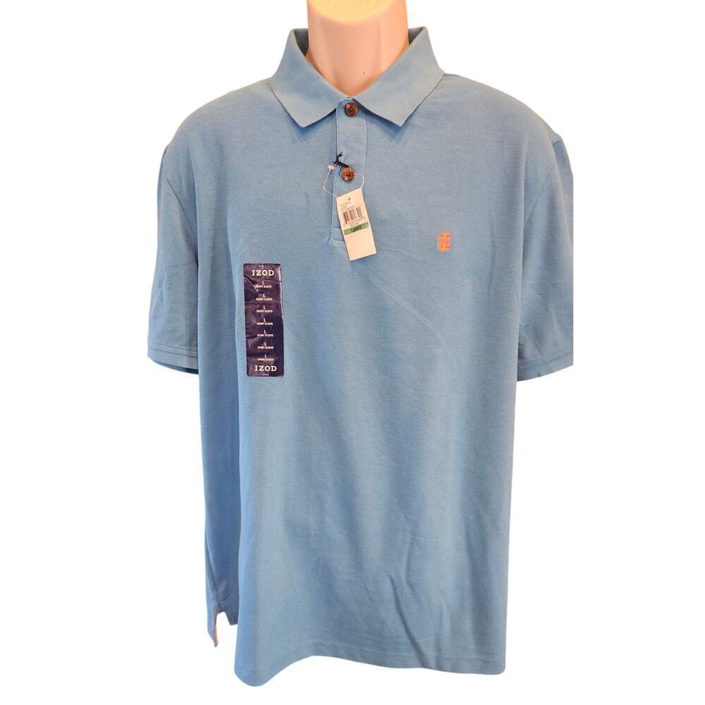 NWT Izod the advantage polo vivid blue golf casual work everyday L NEW preppy